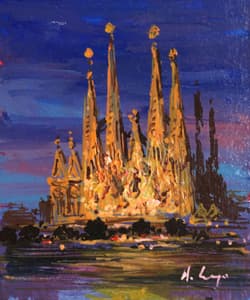 Gagos gallery Barcelona, Sagrada Familia, acrylic on canvas
