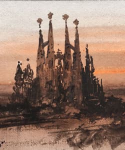 Gagos gallery Barcelona, Sagrada Familia, acrylic on canvas