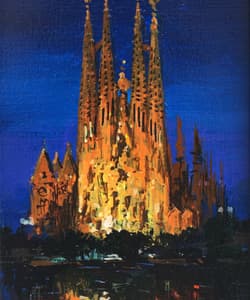 Gagos gallery Barcelona, Sagrada Familia, acrylic on canvas