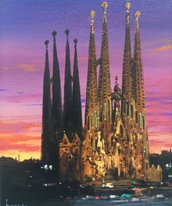 Gagos gallery Barcelona, Sagrada Familia, acrylic on canvas