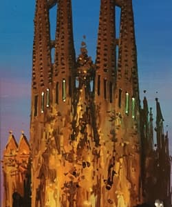 Gagos gallery Barcelona, Sagrada Familia, acrylic on canvas