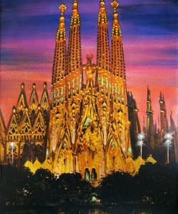 Gagos gallery Barcelona, Sagrada Familia, acrylic on canvas