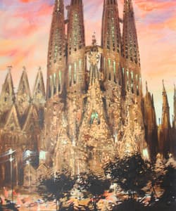 Gagos gallery Barcelona, Sagrada Familia, acrylic on canvas