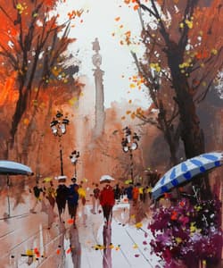 Gagos gallery Barcelona, La Rambla, acrylic on canvas