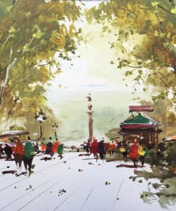 Gagos gallery Barcelona, La Rambla, acrylic on canvas