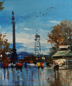 Gagos gallery Barcelona, La Rambla, acrylic on canvas