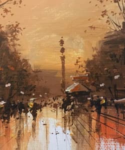 Gagos gallery Barcelona, La Rambla, acrylic on canvas