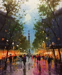 Gagos gallery Barcelona, La Rambla, acrylic on canvas