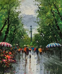 Gagos gallery Barcelona, La Rambla, acrylic on canvas