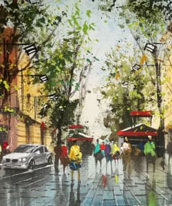 Gagos gallery Barcelona, La Rambla, acrylic on canvas