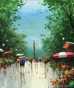 Gagos gallery Barcelona, La Rambla, acrylic on canvas