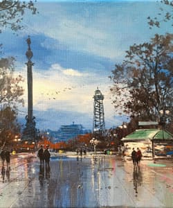 Gagos gallery Barcelona, La Rambla, acrylic on canvas