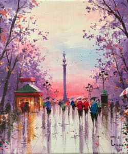 Gagos gallery Barcelona, La Rambla, acrylic on canvas