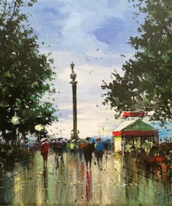 Gagos gallery Barcelona, La Rambla, acrylic on canvas