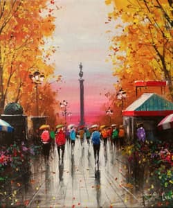 Gagos gallery Barcelona, La Rambla, acrylic on canvas