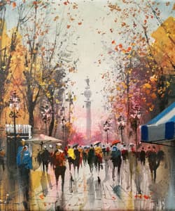 Gagos gallery Barcelona, La Rambla, acrylic on canvas