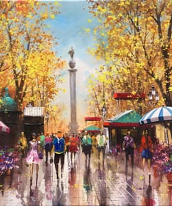 Gagos gallery Barcelona, La Rambla, acrylic on canvas