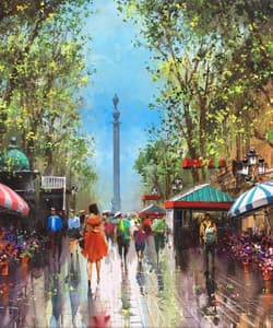 Gagos gallery Barcelona, La Rambla, acrylic on canvas