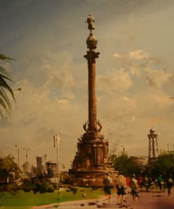 Gagos gallery Barcelona, La Rambla, acrylic on canvas