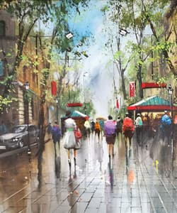 Gagos gallery Barcelona, La Rambla, acrylic on canvas