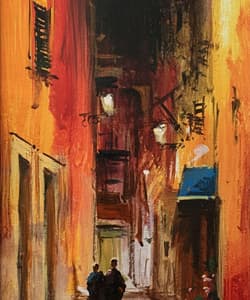 Gagos gallery Barcelona, City Scape, acrylic on canvas