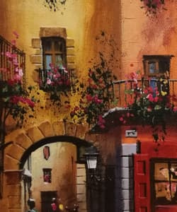 Gagos gallery Barcelona, City Scape, acrylic on canvas