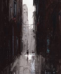 Gagos gallery Barcelona, Gothic Quarter, acrylic on canvas