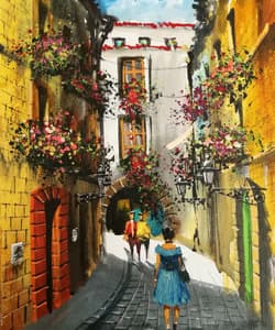 Gagos gallery Barcelona, Gothic Quarter, acrylic on canvas