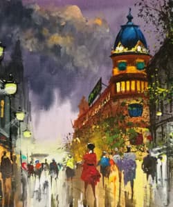 Gagos gallery Barcelona, Gothic Quarter, acrylic on canvas