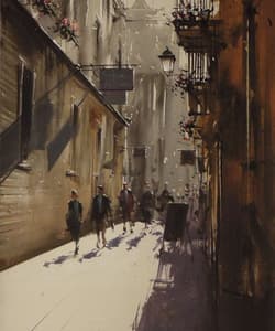 Gagos gallery Barcelona, City Scape, acrylic on canvas