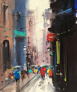 Gagos gallery Barcelona, City Scape, acrylic on canvas