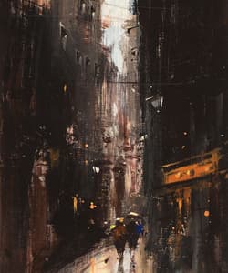 Gagos gallery Barcelona, City Scape, acrylic on canvas