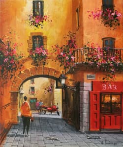 Gagos gallery Barcelona, Gothic Quarter, acrylic on canvas