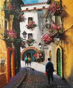 Gagos gallery Barcelona, Gothic Quarter, acrylic on canvas