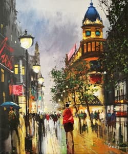 Gagos gallery Barcelona, Gothic Quarter, acrylic on canvas