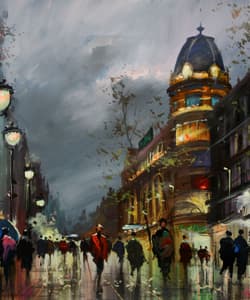 Gagos gallery Barcelona, Gothic Quarter, acrylic on canvas