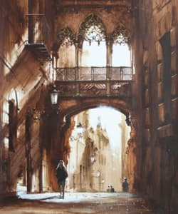 Gagos gallery Barcelona, Gothic Quarter, Bisbe Street, acrylic on canvas