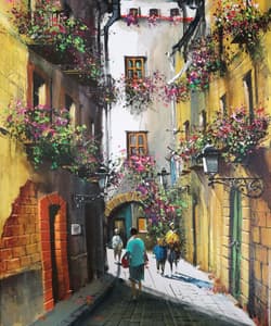 Gagos gallery Barcelona, Gothic Quarter, acrylic on canvas