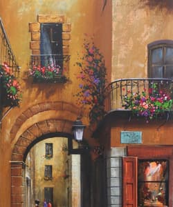Gagos gallery Barcelona, Gothic Quarter, acrylic on canvas
