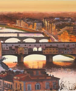 Gagos gallery Florence, CityScape, acrylic on canvas