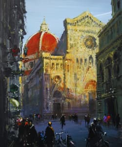 Gagos gallery Florence, CityScape, acrylic on canvas