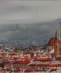 Gagos gallery Florence, CityScape, acrylic on canvas