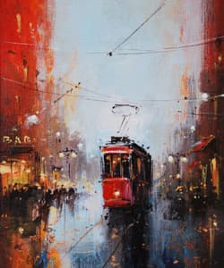 Gagos gallery Istambul, CityScape, acrylic on canvas