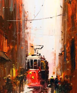 Gagos gallery Istambul, CityScape, acrylic on canvas