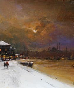 Gagos gallery Istambul, CityScape, acrylic on canvas