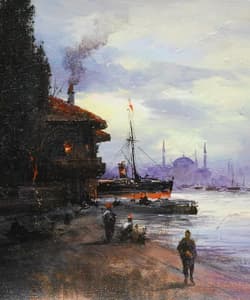 Gagos gallery Istambul, CityScape, acrylic on canvas