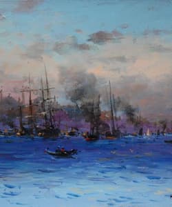 Gagos gallery Istambul, CityScape, acrylic on canvas