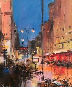 Gagos gallery Paris, CityScape, acrylic on canvas