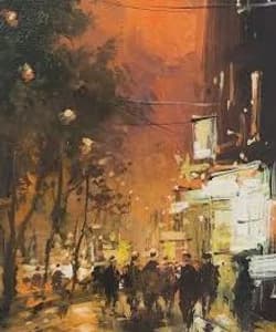 Gagos gallery Paris, CityScape, acrylic on canvas