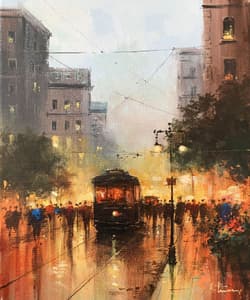 Gagos gallery Paris, CityScape, acrylic on canvas